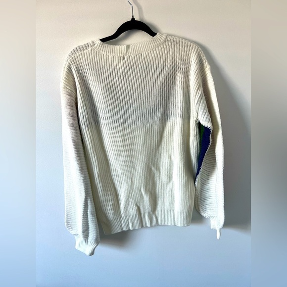 Boutique multicolor striped crew neck knit long sleeve sweater NWT - Picture 4 of 8